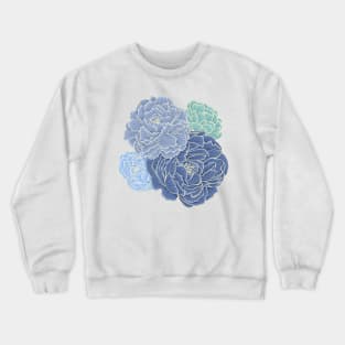 Peonies - Cool Colors Crewneck Sweatshirt